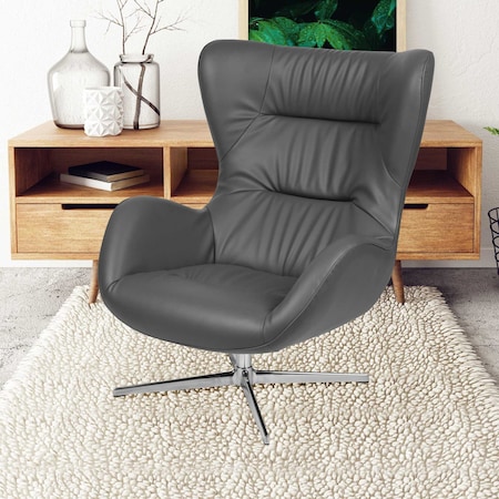 Flash Furniture Gray LeatherSoft Seat, Gray Back, 32.5 W 40.5 H ZB-WING-GY-LEA-GG